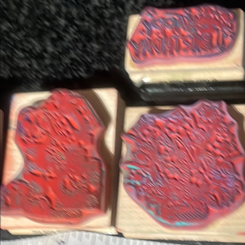 Vtg 1997 Sky Kids - Wooden Stamp Set 9 pieces - Picture 5 of 8